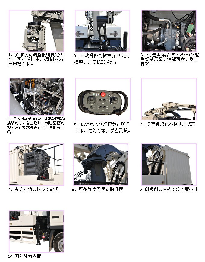 高空伐木粉碎车细节图